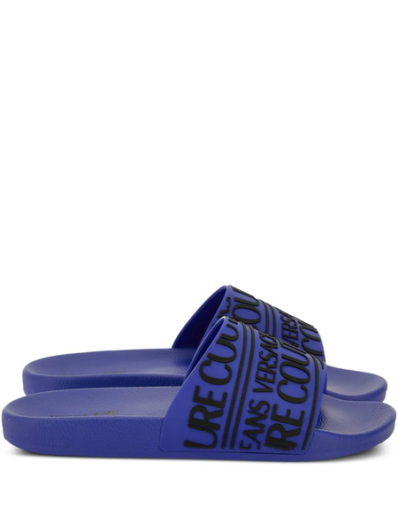  Versace Jeans Couture Logo-embossed Slides - Blue 