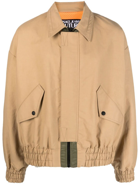 Versace Jeans Couture Logo-patch Bomber Jacket - Neutrals 