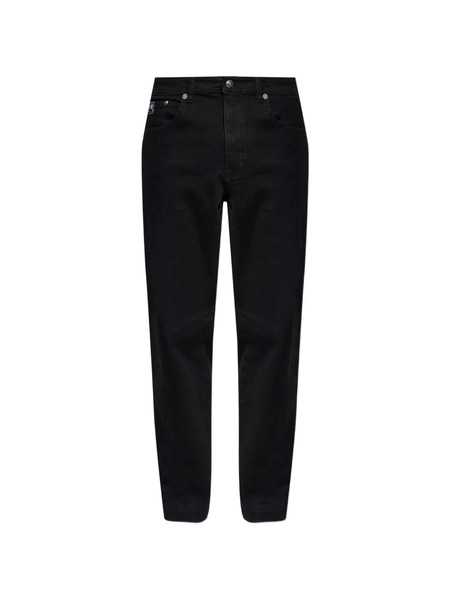  Versace Jeans Couture Logo Patch Denim Jeans - Black 