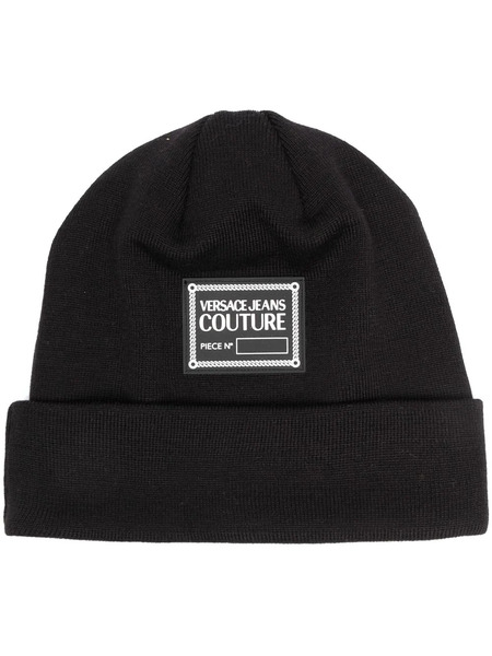  Versace Jeans Couture Logo-patch Wool-blend Beanie - Black 