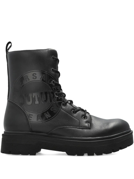  Versace Jeans Couture Logo Syrius Biker Boots - Black 
