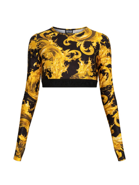  Versace Jeans Couture Long-sleeves Pattern Top - Yellow 