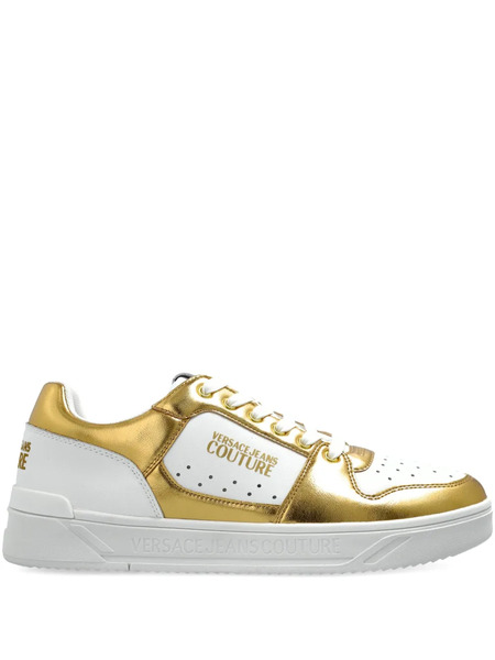  Versace Jeans Couture Metallic-panel Sneakers - Gold 