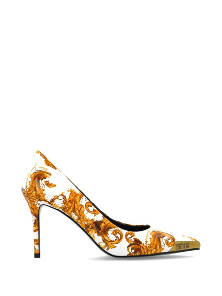  Versace Jeans Couture Printed Pumps - White 