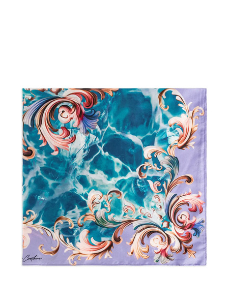  Versace Jeans Couture Printed Silk Scarf - Blue 