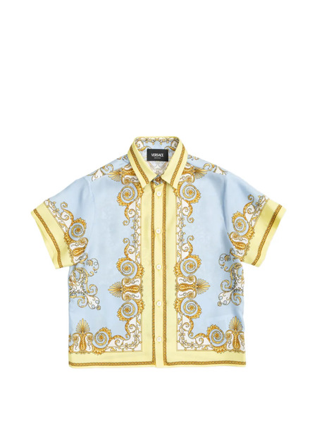  Versace Kids Barocco Print Shirt - Blue 