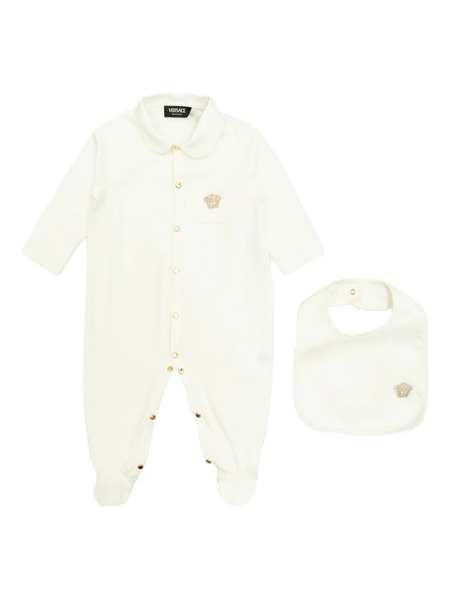  Versace Kids Button Babygrow Set - Neutrals 