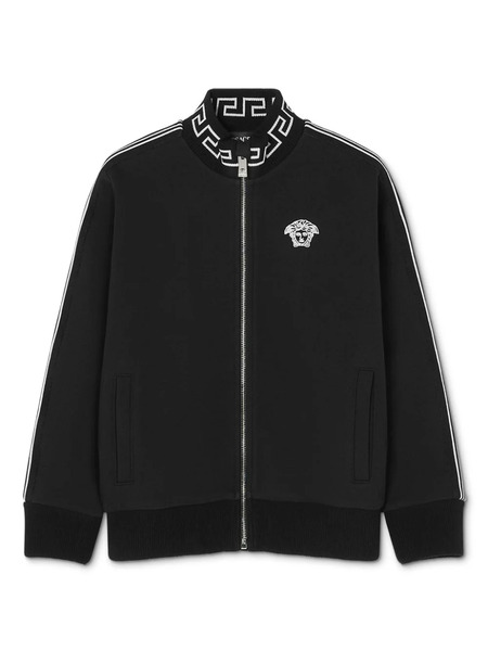  Versace Kids Greca-detail Zip-up Sweatshirt - Black 