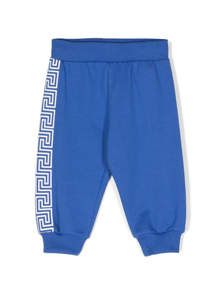  Versace Kids Greca-pattern Cotton Track Pants - Blue 