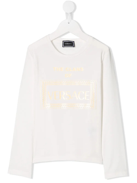  Versace Kids Logo Long-sleeve Top - White 