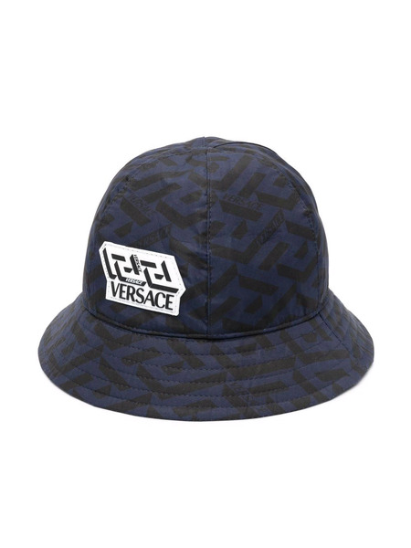  Versace Kids Logo-patch Bucket Hat - Blue 