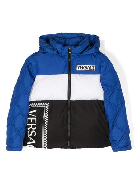  Versace Kids Logo-print Down-lined Jacket - Blue 