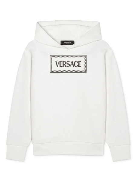  Versace Kids 90s Logo Hoodie - White 