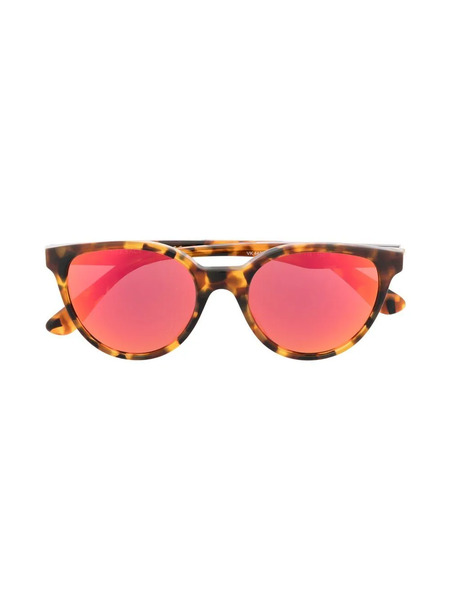 Versace Kids Tortoiseshell-effect Round-frame Sunglasses - Brown 