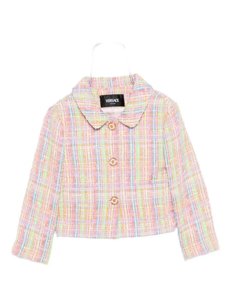  Versace Kids Tweed Check Jacket - Pink 
