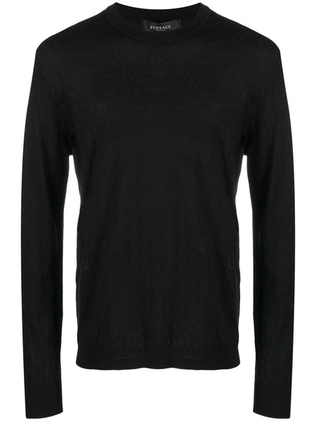  Versace La Greca Cotton-silk Jumper - Black 