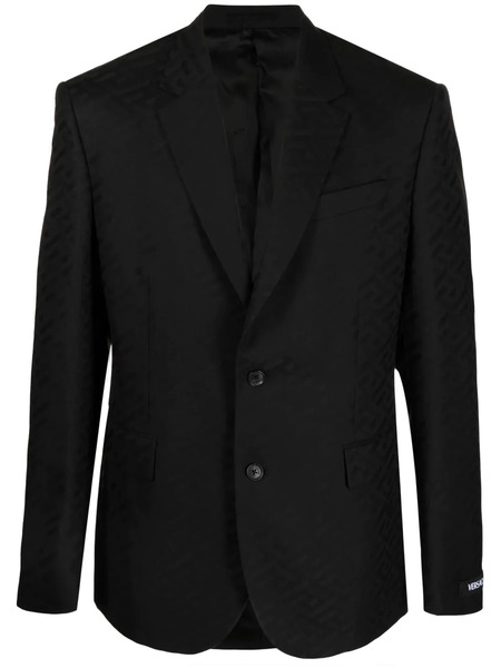  Versace La Greca Single-breasted Wool Blazer - Black 