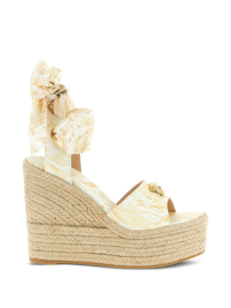  Versace La Medusa Barocco Wedges - Neutrals 
