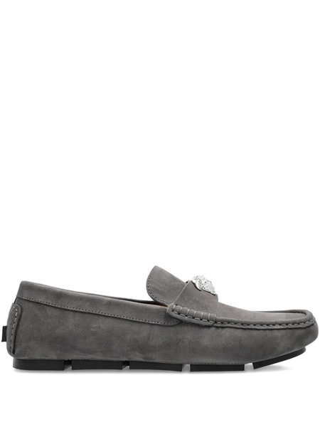  Versace La Medusa-embellished Loafers - Grey 