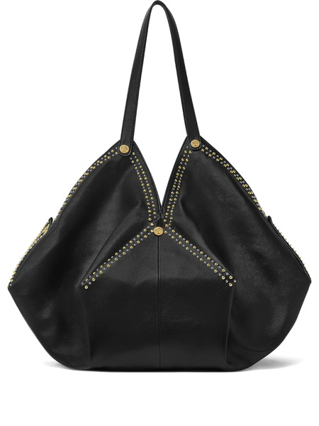  Versace Large Protea Leather Shoulder Bag - Black 