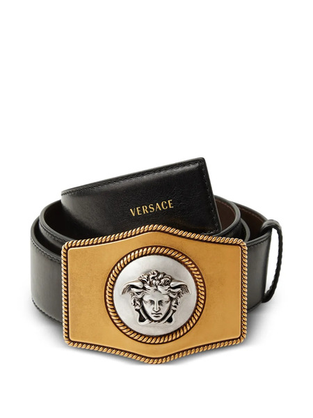  Versace Leather Belt 4 Cm - Black 