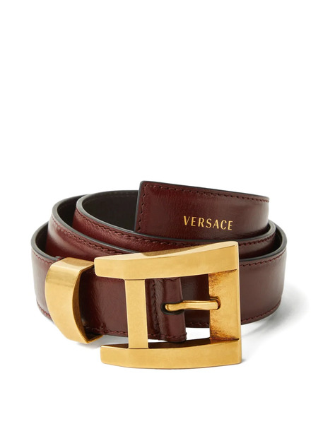  Versace Leather Belt 3 Cm - Brown 