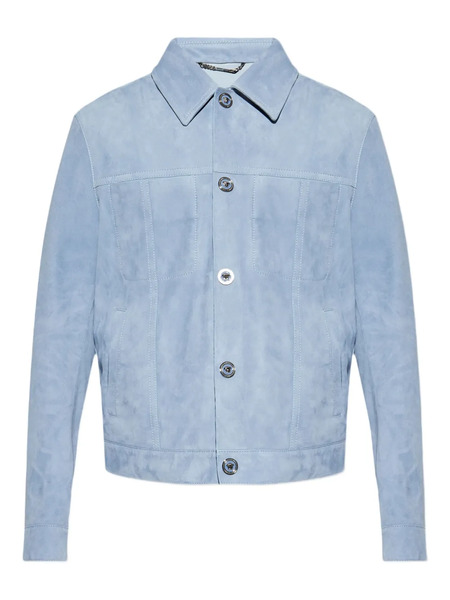  Versace Leather Jacket - Blue 