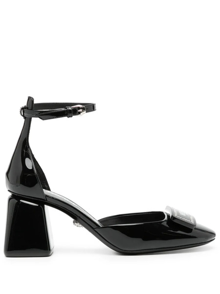  Versace Leather 80mm Pumps - Black 