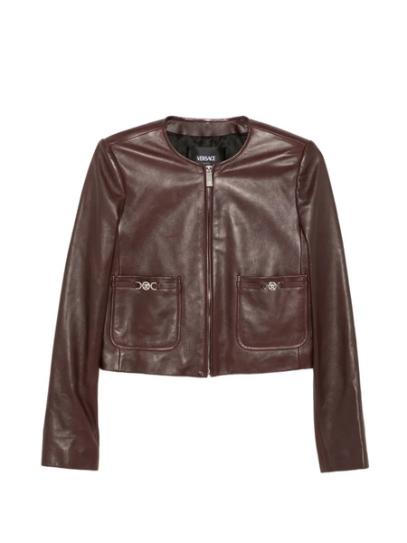  Versace Leather Zipped Jacket - Red 