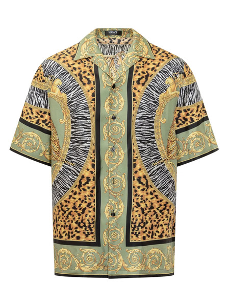  Versace Leopard-print Shirt - Green 
