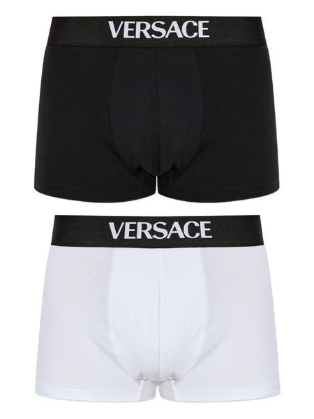  Versace Logo-band Boxer (pack Of Two) - Black 