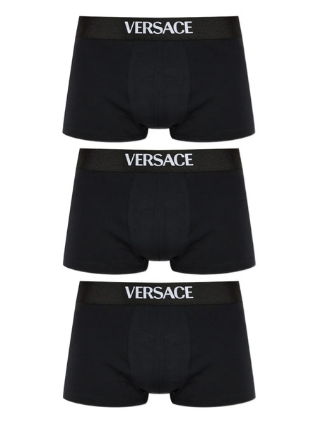  Versace Logo-band Boxer (set Of Three) - Black 