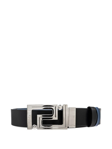 Versace Logo-engraved Reversible Belt - Black 