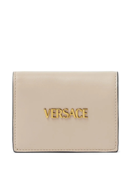  Versace Logo Leather Wallet - Neutrals 