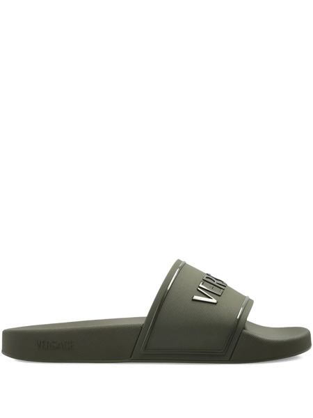  Versace Logo-lettering Slides - Green 