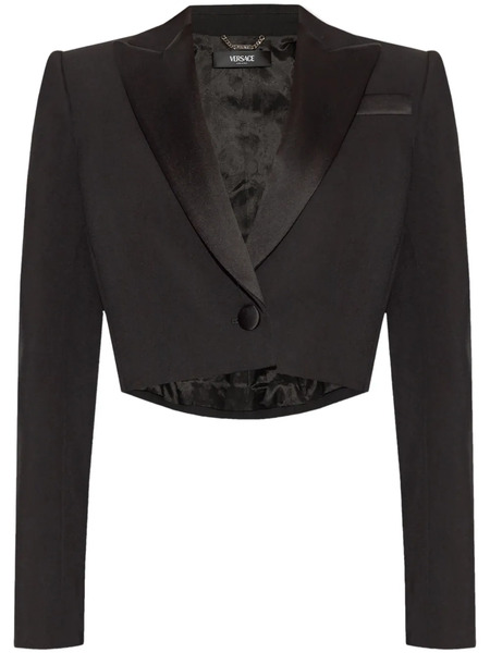  Versace Logo-patch Cropped Blazer - Black 