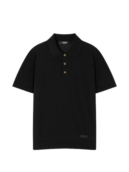  Versace Logo-patch Polo Shirt - Black 