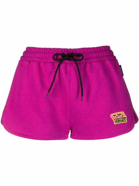  Versace Logo-patch Track Shorts - Pink 