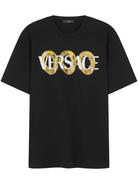  Versace Maxi Chain Logo-print T-shirt - Black 
