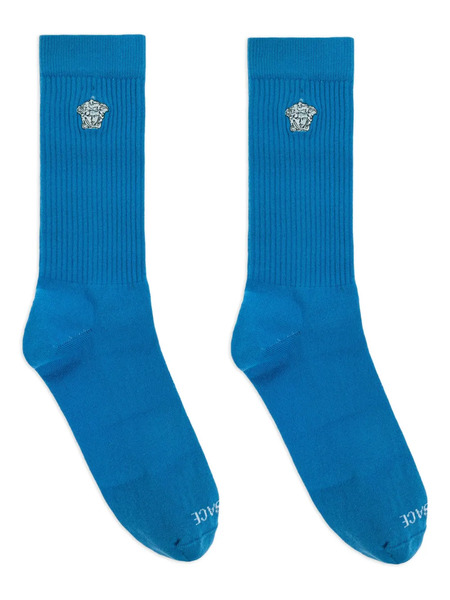  Versace Medusa-embroidered Ribbed Socks - Blue 