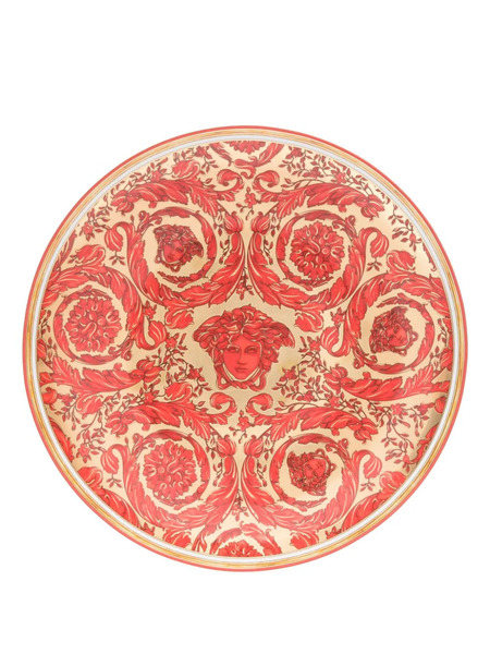  Versace Medusa Garland Red Porcelain Plate 