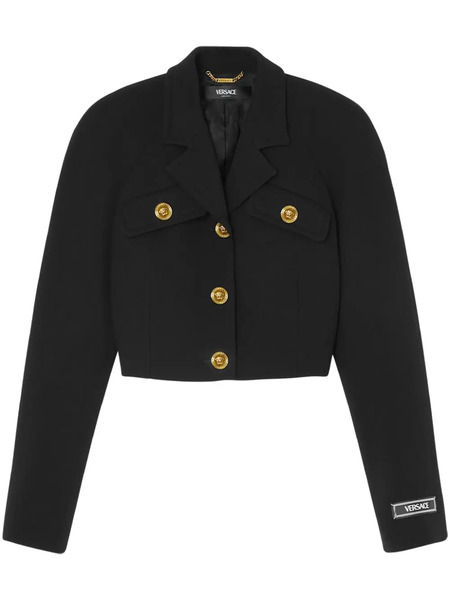  Versace Medusa Head-buttons Cropped Jacket - Black 