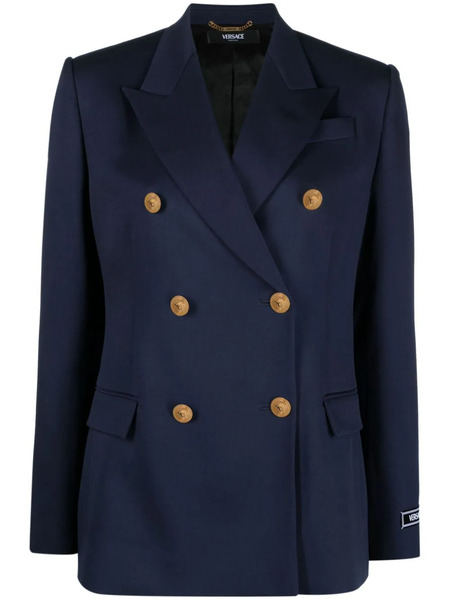  Versace Medusa Head-buttons Wool Blazer - Blue 