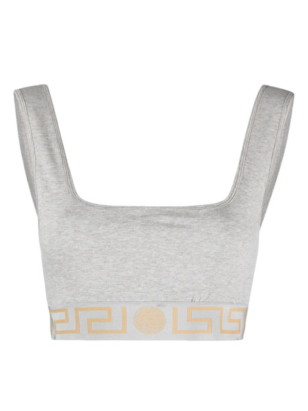  Versace Medusa-jacquard Jersey Bra - Grey 
