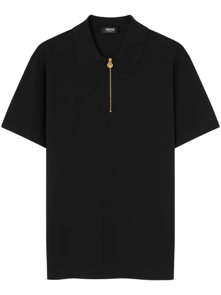 Versace Medusa Zip-up Polo Shirt - Black 