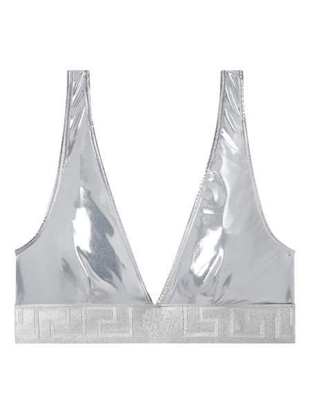  Versace Metallic Biquini Top - Silver 