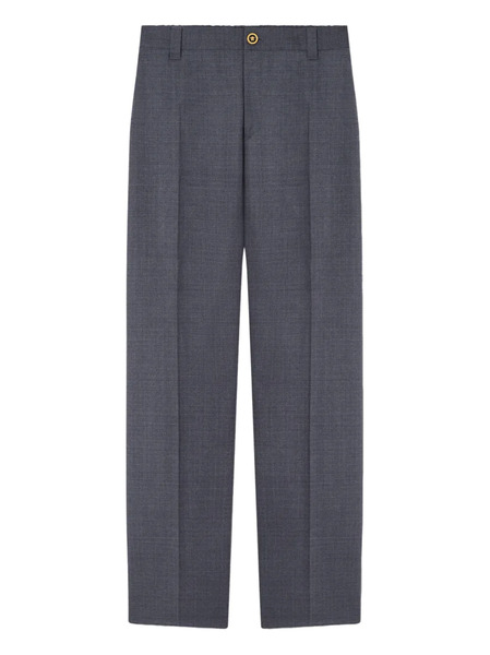  Versace Micro-checked Wool Trousers - Grey 