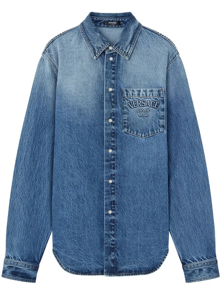  Versace Milano Stamp Denim Shirt - Blue 