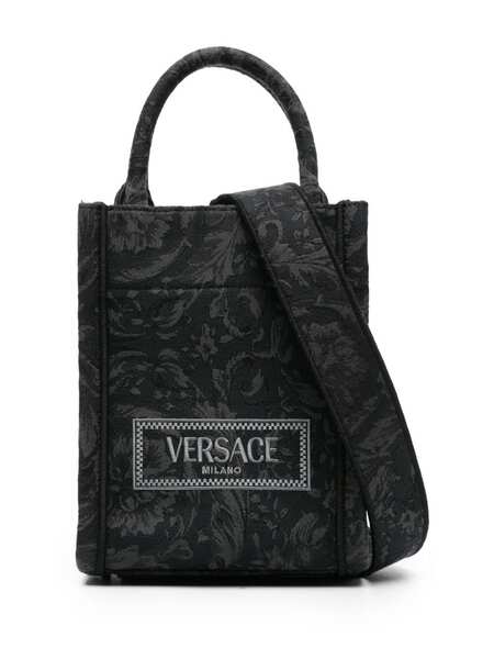  Versace Mini Barocco Athena Jacquard Tote Bag - Grey 