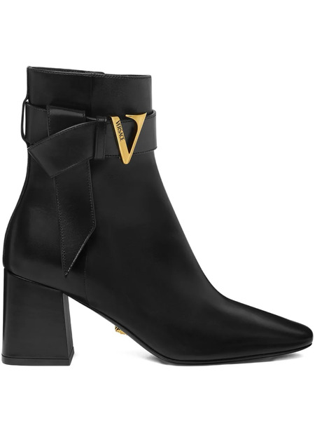  Versace 70mm Leather Boots - Black 